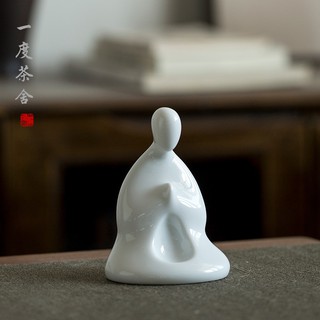 [Một Độ] Zen Tea No Phase Tượng Phật Nhỏ Bằng Sứ Trắng Trang Trí Bàn Trà Đồ Chơi Vật Nuôi Vật Nuôi Bằng Gốm Sứ Nhỏ