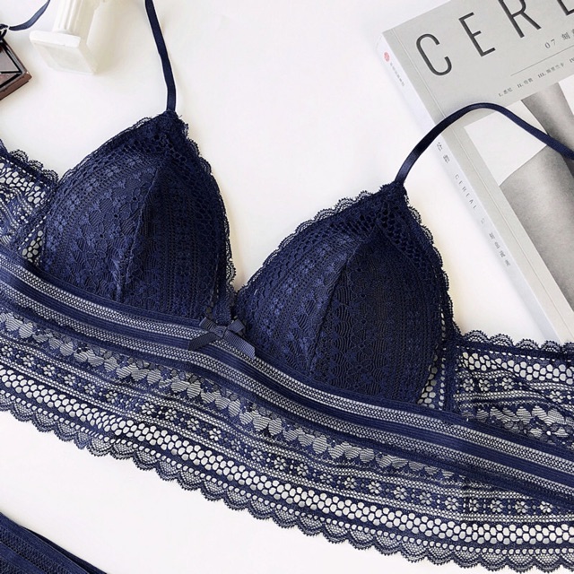 Bộ Đồ Lót Bralette Ren Không Gọng Mút Mỏng Liền S219 | BigBuy360 - bigbuy360.vn
