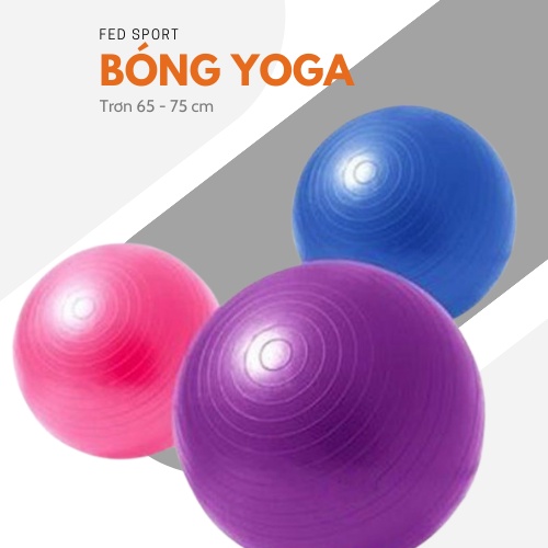 Bóng tập Yoga/Gym TK Sport YG-001, trơn  + bơm bóng và bộ kim bơm bóng dự phòng.