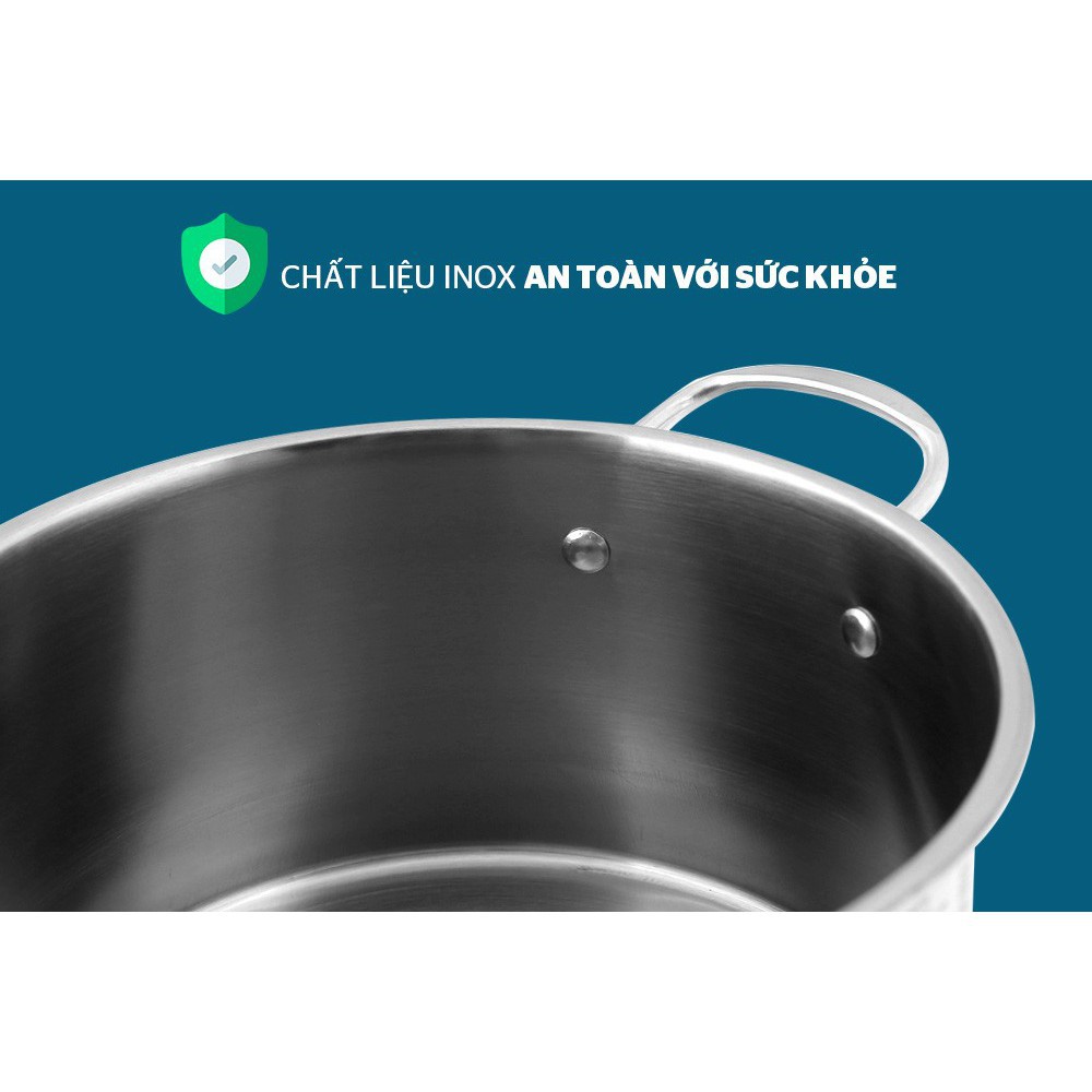 Bộ nồi inox 1 đáy SUNHOUSE SH114 - Hàng Chính Hãng