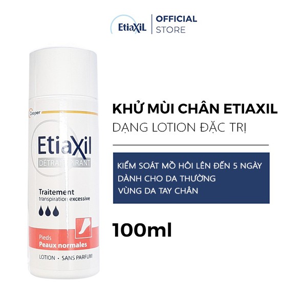 Lotion Etiaxil khử mùi và ngăn mồ hôi chân dành cho da thường 100ml