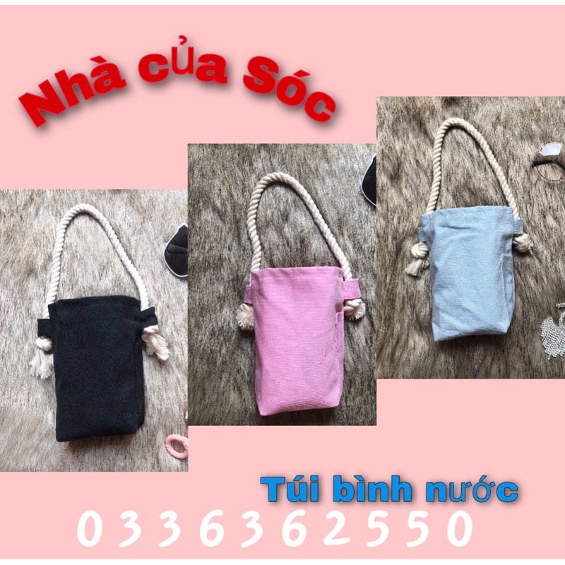 Túi vải canvas đựng bình nước, chai nước BOTTLE BAG, CUP BAG