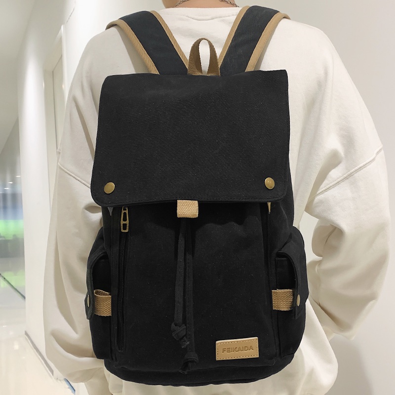 Balo Canvas Dây Rút Đựng Laptop Thời Trang Xu Hướng Cho Nam Và Nữ