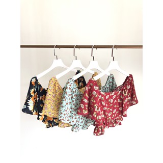 Áo nữ yu cherry ya208 bell sleeve shirred top