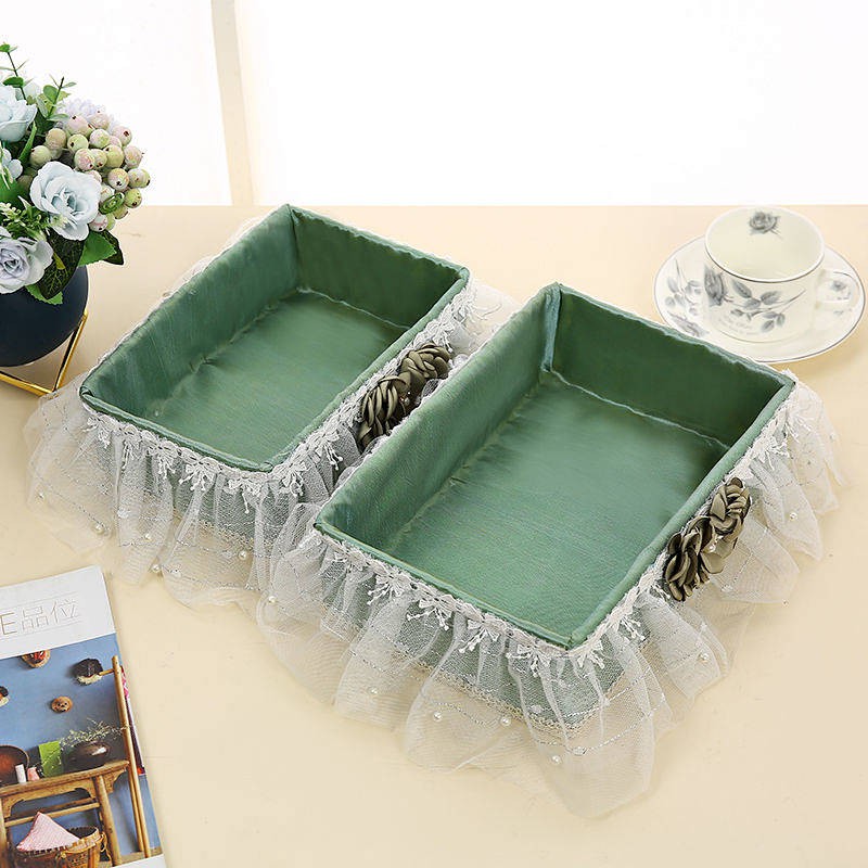 Cosmetics Storage Box Fabric Rattan Storage Basket Desktop Remote Storage Sundries Basket Key Basket