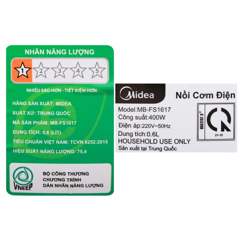 Nồi cơm điện Midea MB-FS1617 | BigBuy360 - bigbuy360.vn