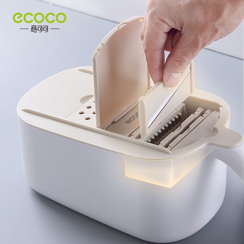 Nạo Rau Củ Đa Năng ECOCO, Dụng Cụ Tạo Hình Rau Củ Quả Nhiều Hình Dạng Tiện Lợi Kèm Rổ Đựng
