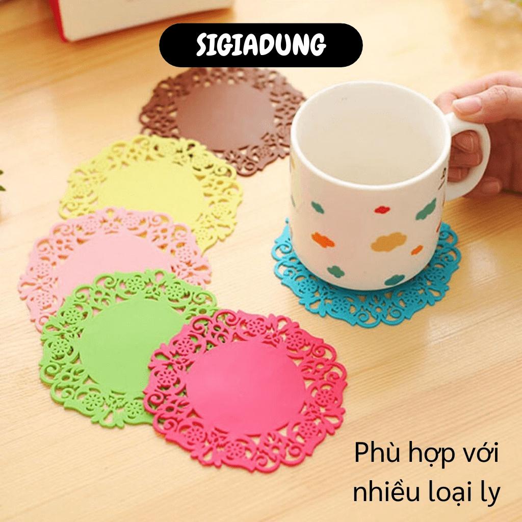 [SGD] Miếng Lót Ly - Combo 10 Đế Lót Cốc In Hình Hoa Văn Đẹp Mắt, Bền Đẹp 9069