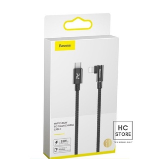 [Sạc Nhanh 18W] Cáp Type C to Lighting - Cáp Iphone Bọc Dù - BASEUS MVP Elbow 1m-2m