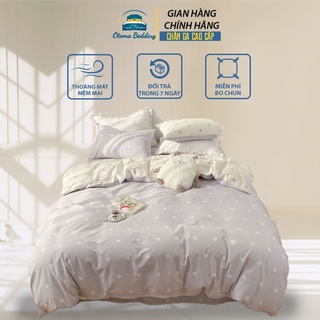 Bộ 4 món chăn ga kèm vỏ gối cotton tici mềm mại, Bộ chăn ga gối mùa hè chất poly cotton Otama Bedding