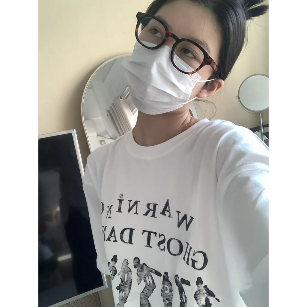 「 WELOVE1 」Áo Thun Cotton Tay Ngắn Cổ Tròn In Họa Tiết Thời Trang Dành Cho Nữ