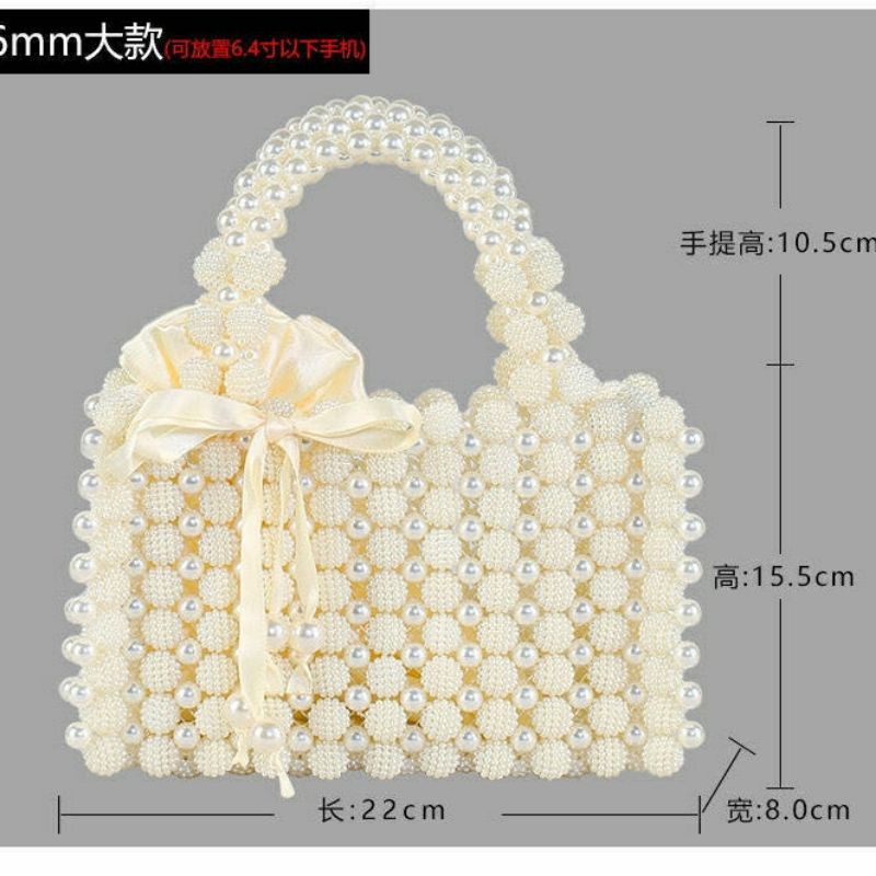 Túi xách ngọc trai kết hạt cườm handmade siêu sang cho nữ