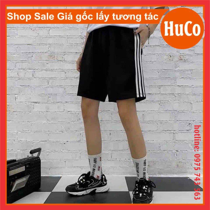 [RẺ VÔ ĐỊCH] Quần short lửng ba sọc ống rộng, form rộng unisex freesize nam nữ, quần đùi thể thao cá tính dáng rộng