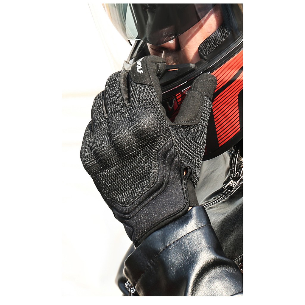 Găng tay xe máy mùa hè ModoWolf có cảm ứng ngón trỏ