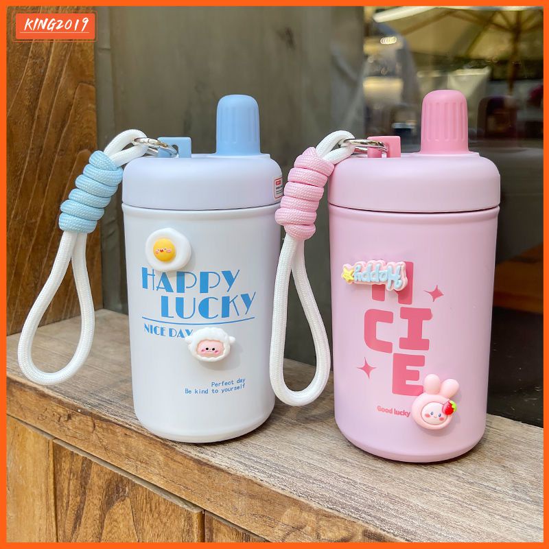Cá Tuyết 400Ml Di Động Giữ Nhiệt Cách Nhiệt Bình Giữ Nhiệt Chân Không Thép Không Gỉ Ống Hút Cốc Nước