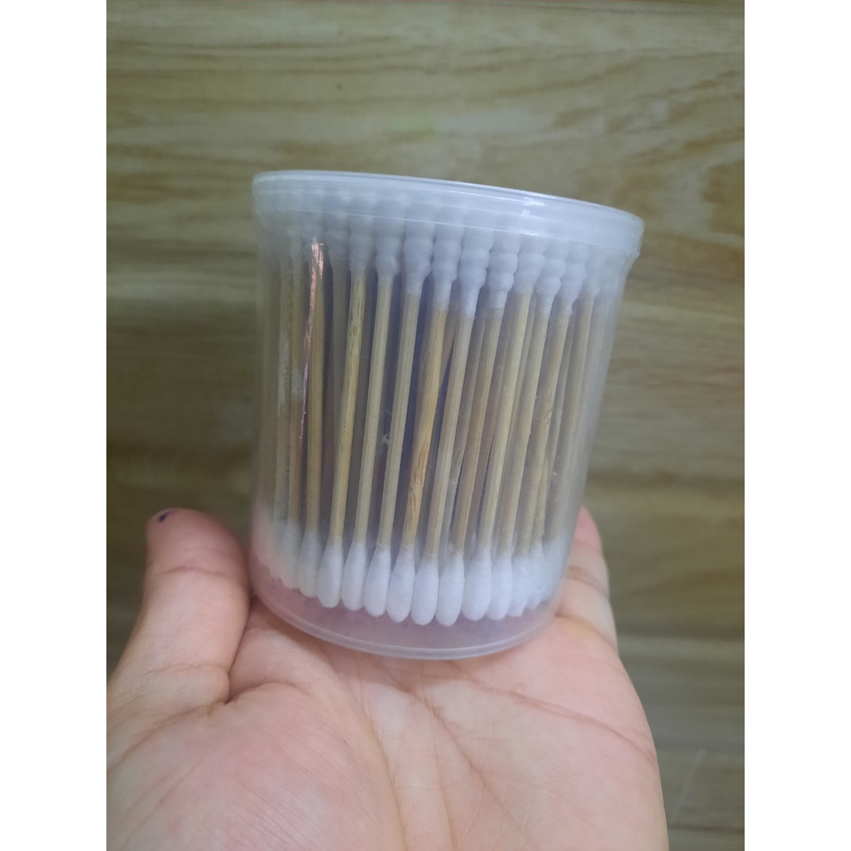 Hộp 200 que bông ngoáy tai người lớn cán tre, cán gỗ, cán nhựa cao cấp