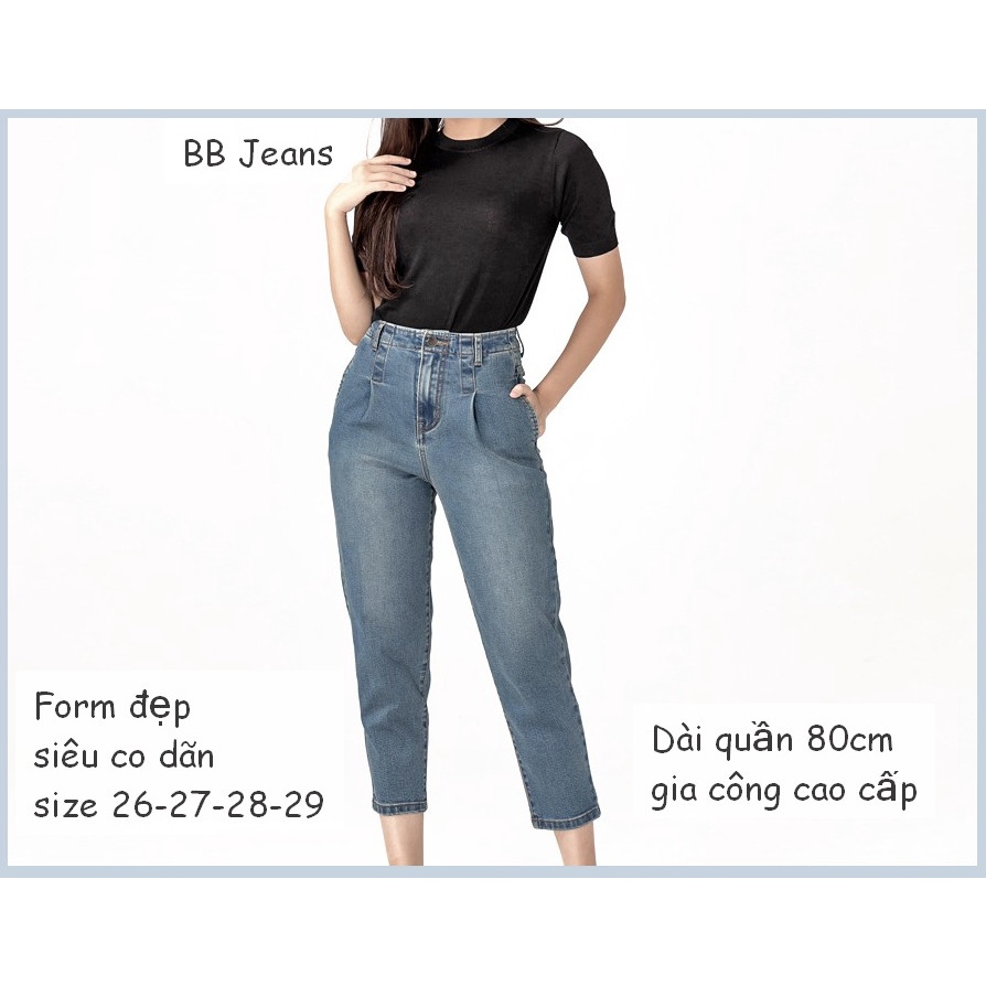 Quần jean nữ baggy siều co dãn form đẹp Panda size 40-68kg