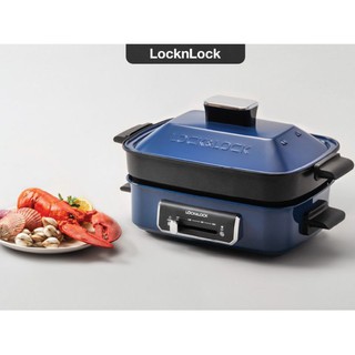 Nồi điện đa năng chống dính 3in1 lock&lock lẩu, nướng, hấp EJG556