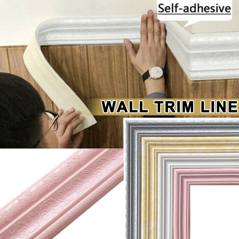 Giấy Dán Tường Viền Khung Chống Nước 3D Tự Dính Trang Trí Nhà Cửa