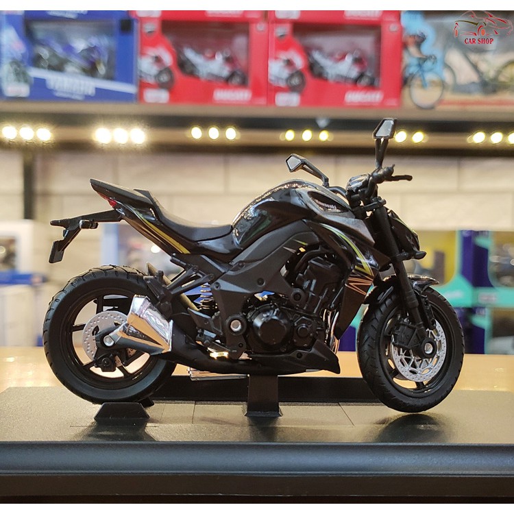 Xe mô hình mô tô KAWASAJI Z1000 tỉ lệ 1:18 hãng Welly, xe đồ chơi để bàn trang trí, mô hình xe 1:32 đẹp