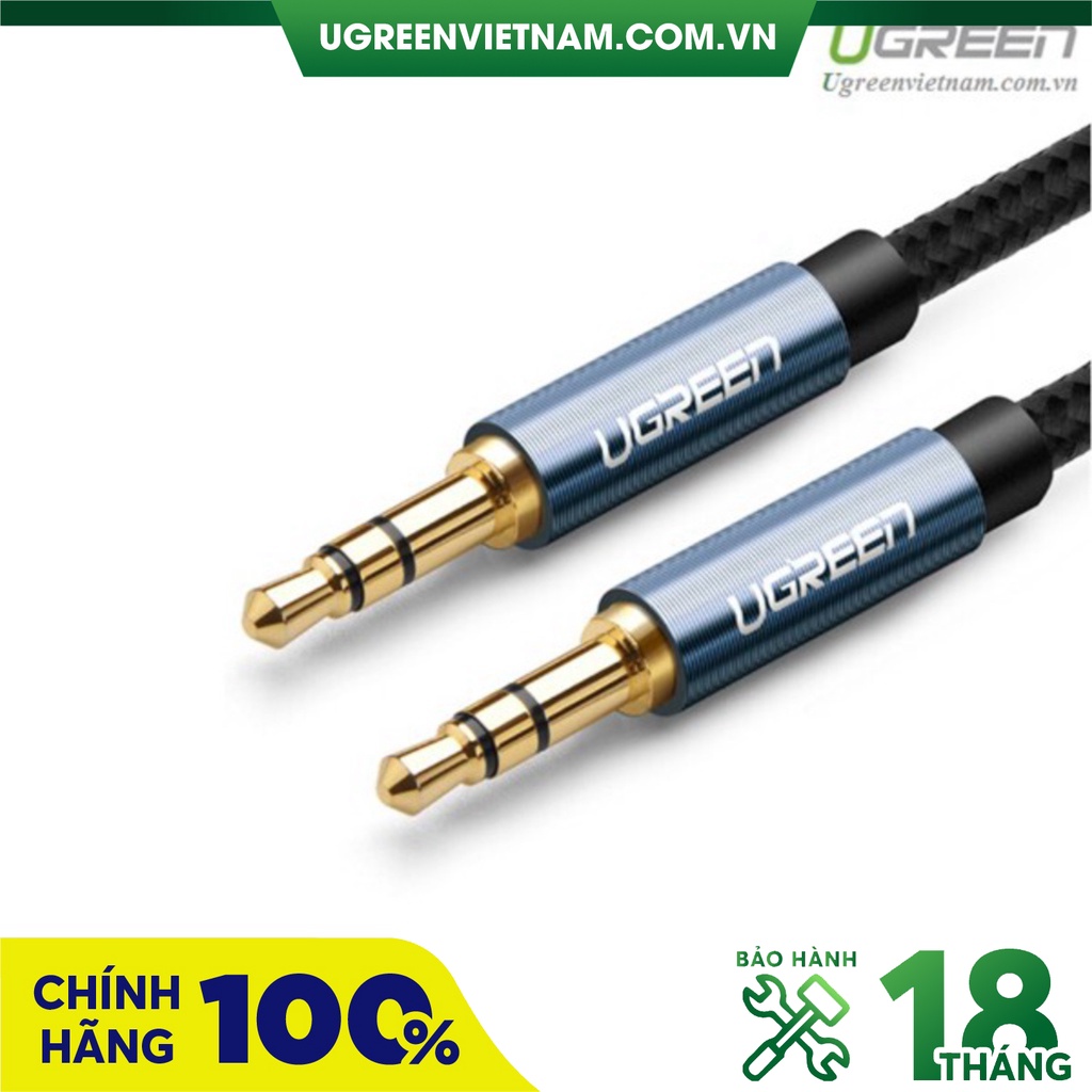 Cáp AUX 3,5mm trên ô tô dài 1,5m chính hãng Ugreen