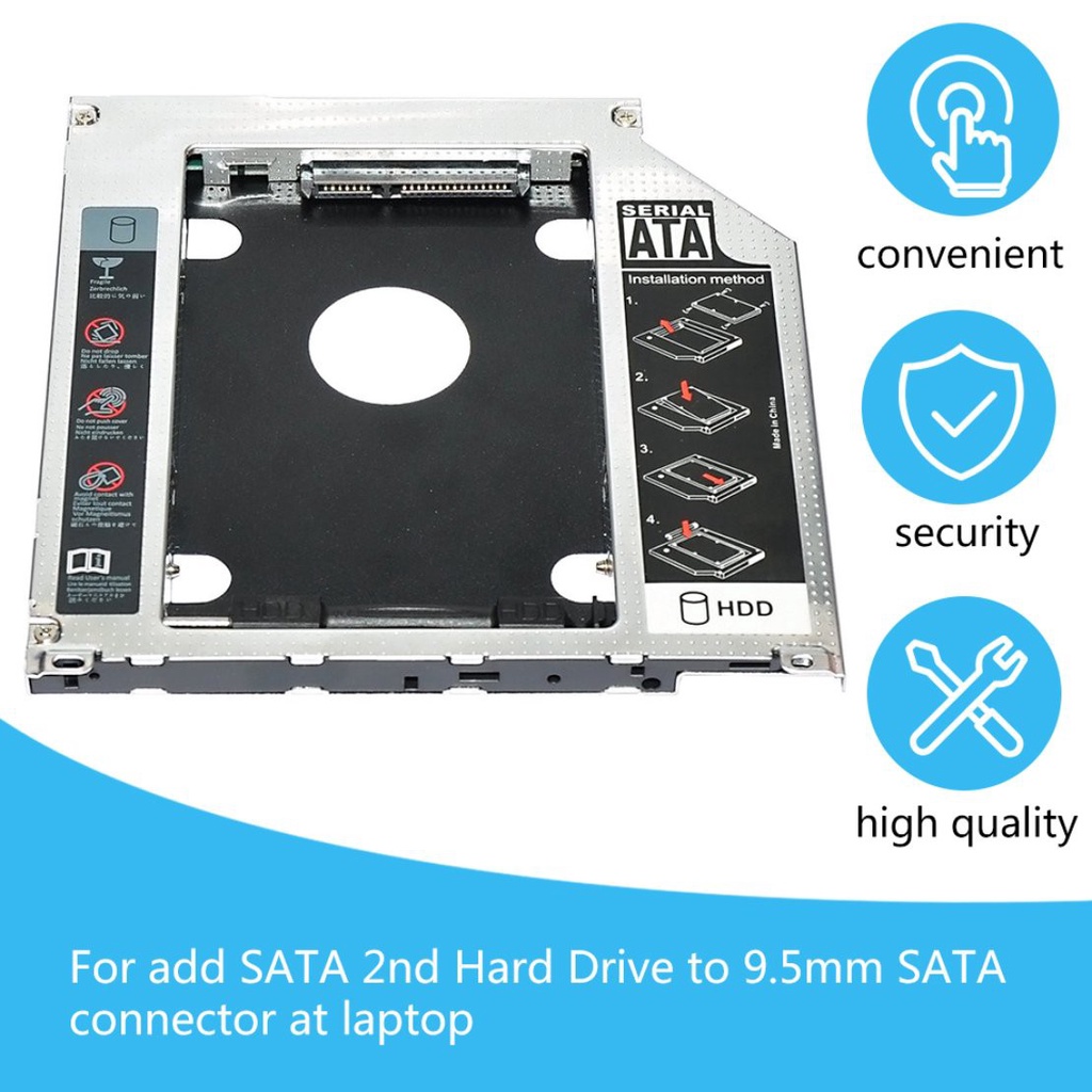 Bộ Chuyển Đổi Ổ Cứng 2.5 "9.5Mm Sata 2nd Hdd Ssd Cho Cd Rom Optical Bay | BigBuy360 - bigbuy360.vn