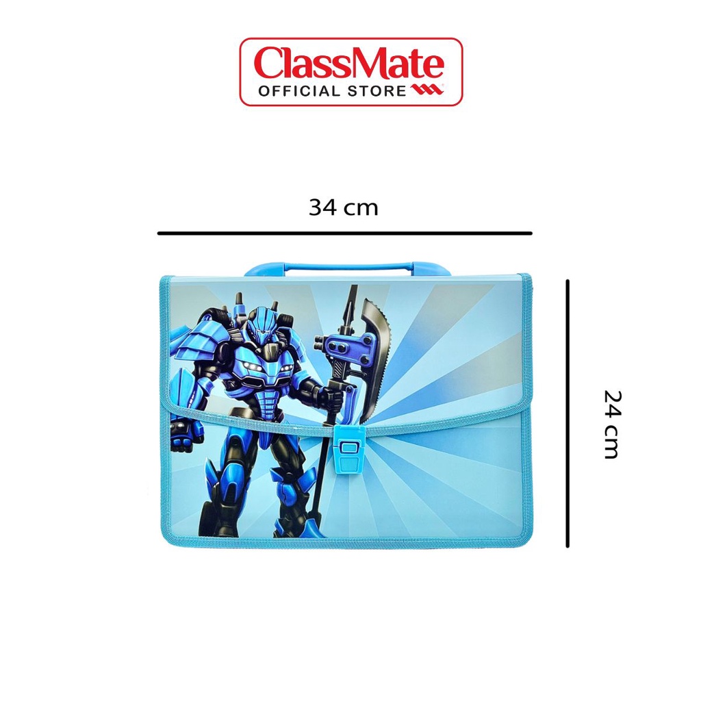 Cặp Học Thêm 2 Ngăn  CLASSMATE Hình Robot Team, Chất Liệu Nhựa Nguyên Sinh An Toàn (33x24x8.5cm) CL-SB602