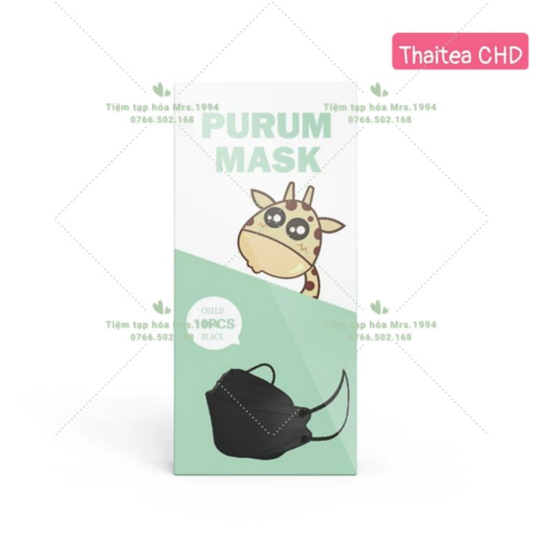 [Size 17.4cm] HỘP 10 CÁI KT KF94 CHO CÁC BÉ LỚN - CHD PURUM MASK