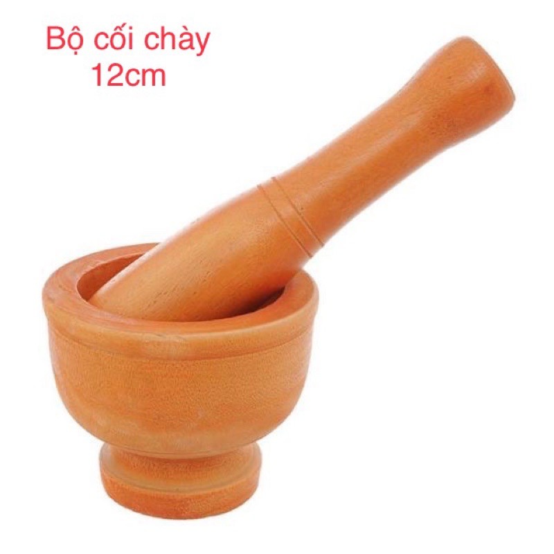 Bộ cối + chày gỗ rừng tự nhiên-13cm bền đẹp,