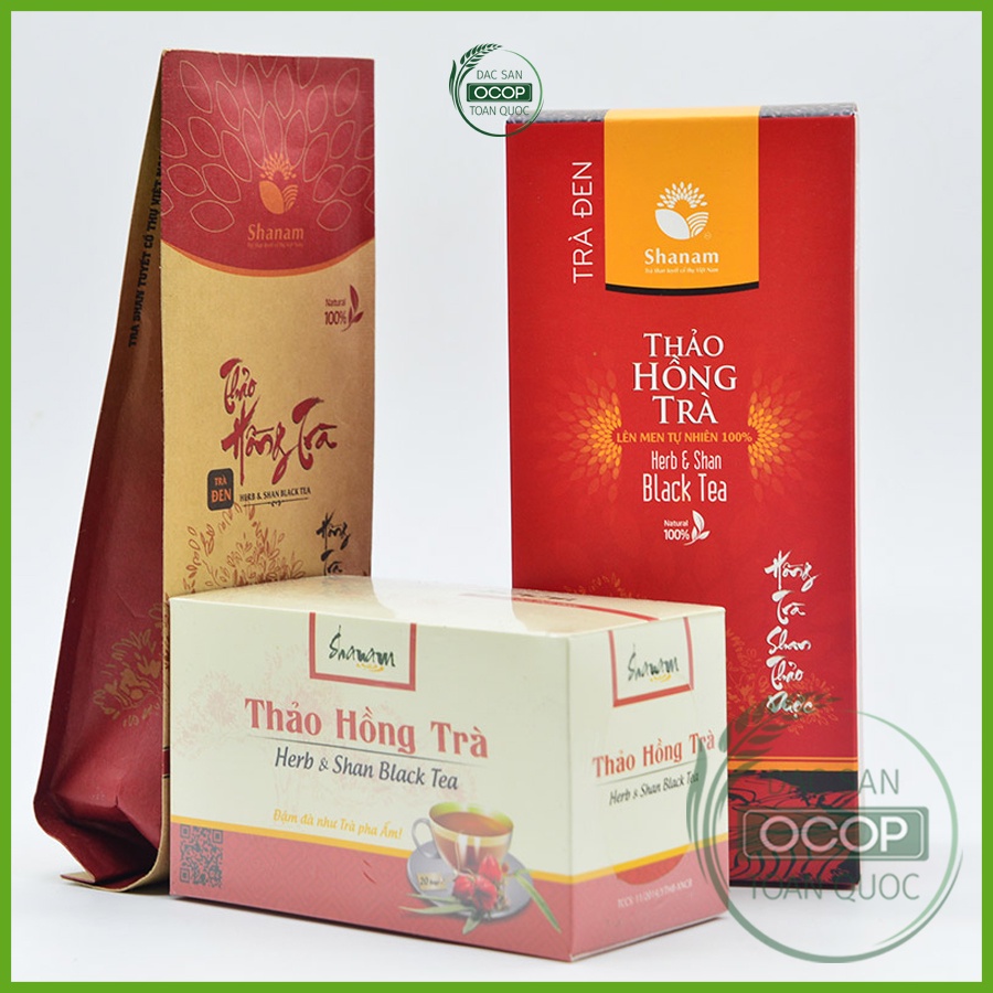 Thảo Hồng Trà túi lọc | Trà Shan Tuyết Cổ Thụ Shanam | Tinh hoa trà Tây Bắc - Hộp 40g