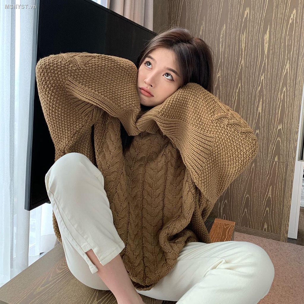 Áo sweater chui đầu dáng rộng họa tiết đan xoắntim mềm mại phong cách Hàn Quốc thời trang thu đông cho nữ | BigBuy360 - bigbuy360.vn