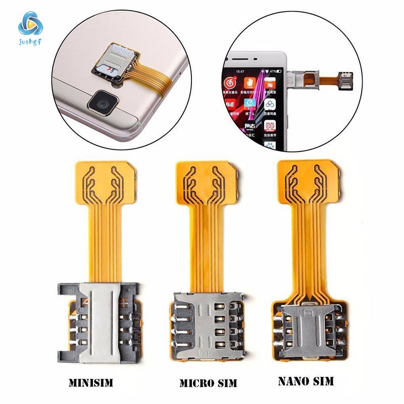 Card Extender Dual SIM Adapter Extension Cable Slot Durable For Mobile Phone Android