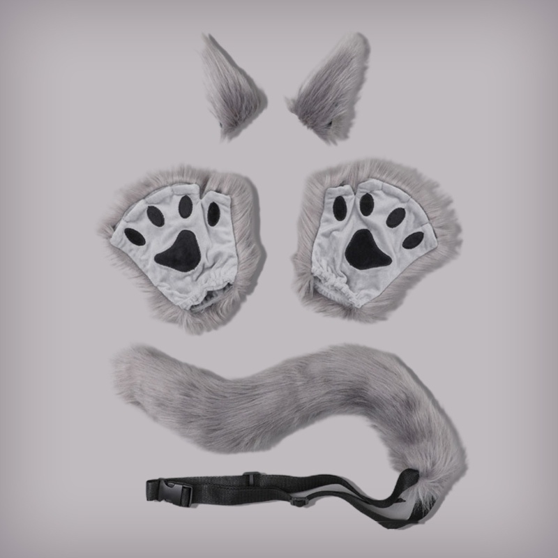 Set 5 Phụ Kiện Hóa Trang Mèo / Đuôi / Găng Tay / Đuôi Sói Nhồi Bông Dễ Thương | BigBuy360 - bigbuy360.vn