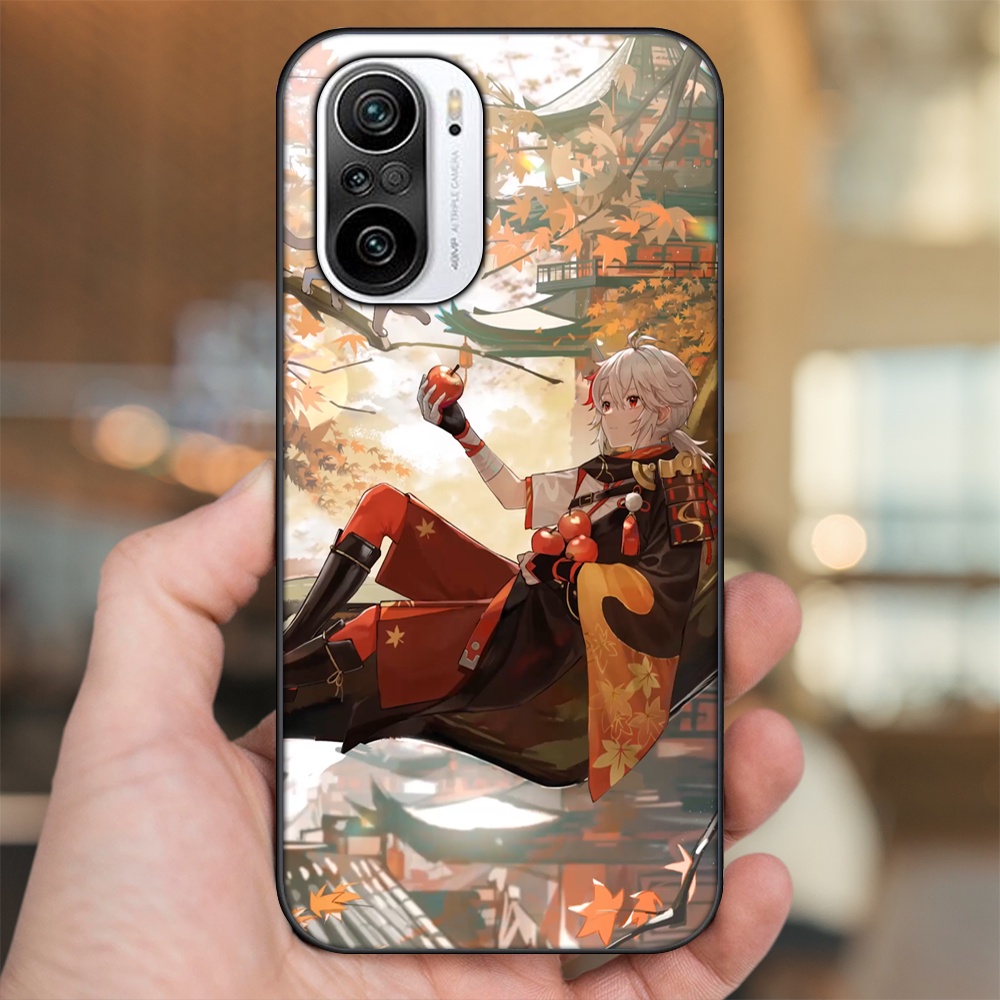 Ốp lưng Xiaomi K40 viền đen in hình Kazuha Genshin Impact