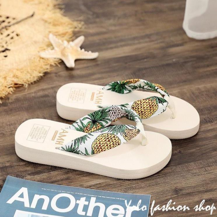 15T067 Dép kẹp nữ siêu nhẹ xỏ ngón đi biển siêu nhẹ họa tiết siêu xinh - T8
