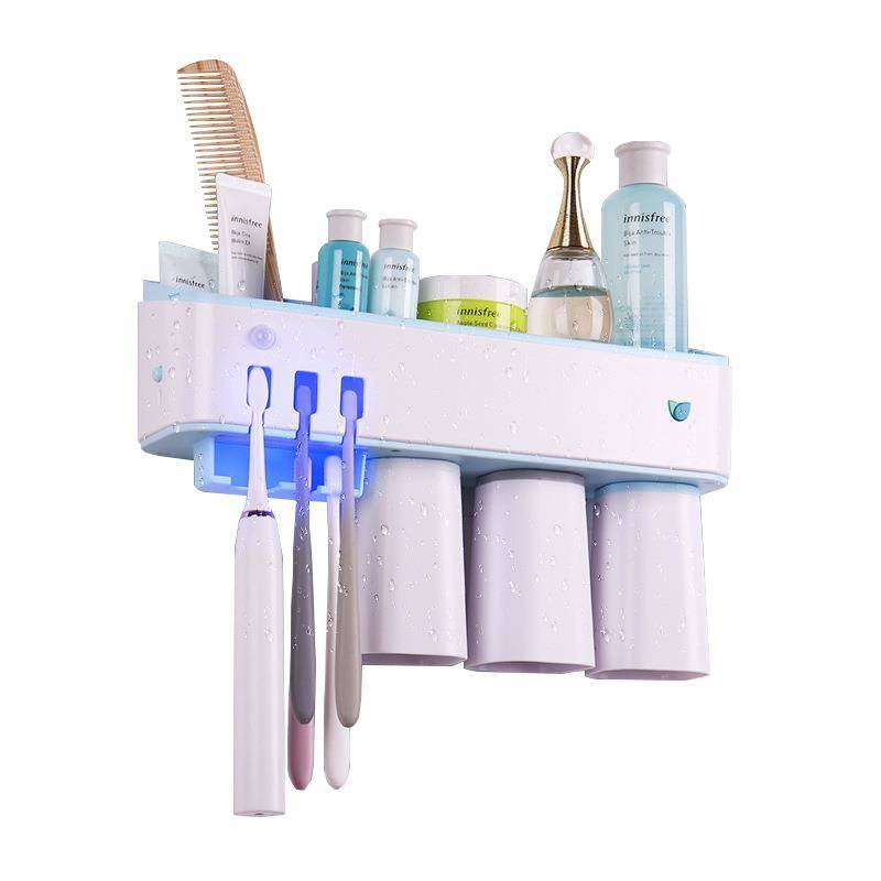 kệ lò vi sóngđời Hộp đựng bàn chải đánh răng, không cần đục lỗ, hút tường, hộp đựng kem đánh răng đa chức năng | BigBuy360 - bigbuy360.vn