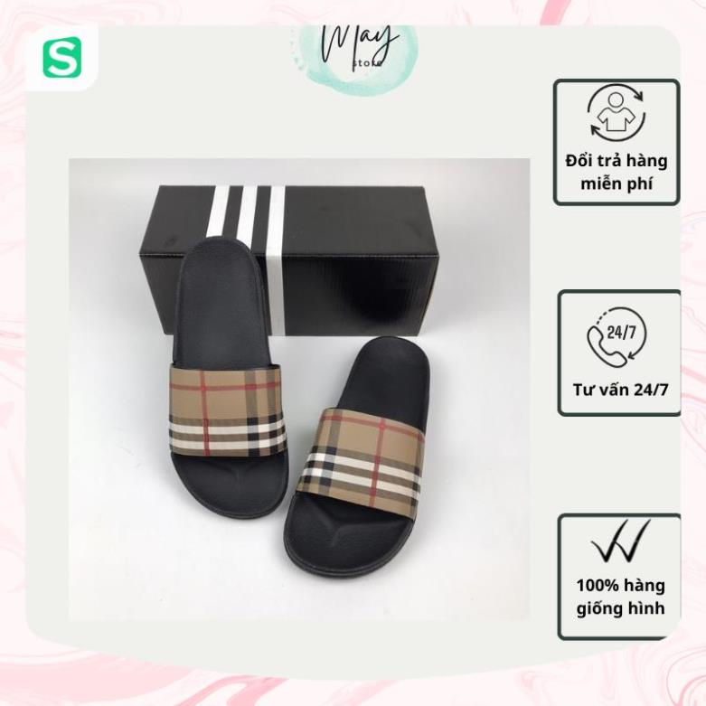 Hàng Loại 1 -  Dép Nam L..V đế đúc kẻ karo ,dép lê quai ngang nam họa tiết caro có 2 màu cho anh em