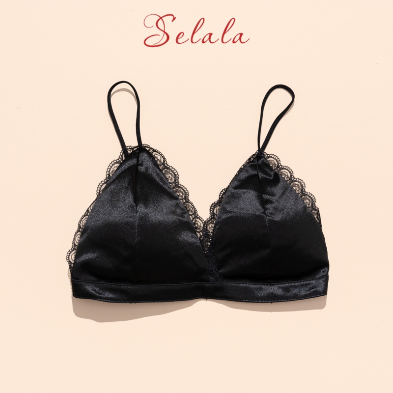 Áo Bra Selala Phi Lụa Đệm Mỏng Dây Chun Viền Ren Sexy Thu Hút BR05