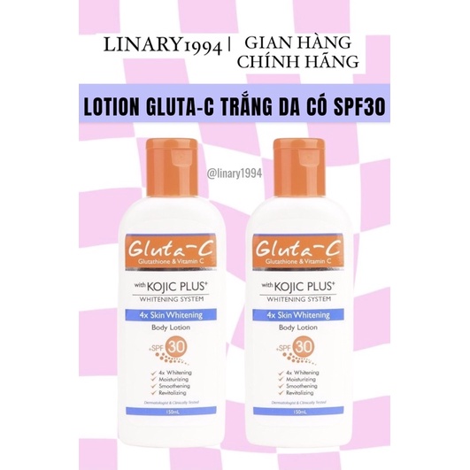 Body Lotion SPF 30+ Kem Dưỡng Thể Trắng Da x4 Gluta-C Kojic Plus+