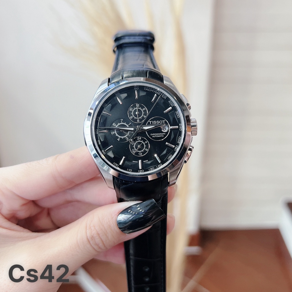 Dây da đồng hồ thay thế Tissot nam case 40 vai ôm size khóa 20mm