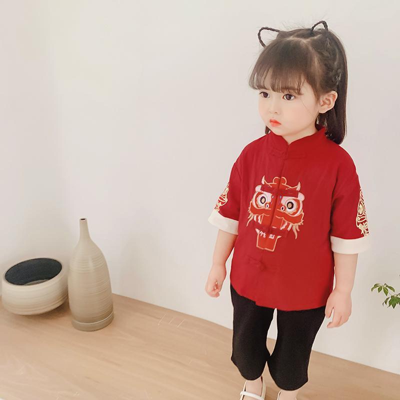Bộ Đồ Hán Phục Ngắn Tay Phong Cách Trung Hoa Mẫu Mới Thời Trang Mùa Hè Cho Bé Trai Và Bé Gái