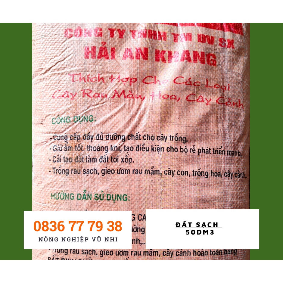Đất sạch trồng rau 50dm3