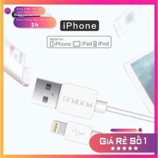 Cáp sạc iphone, dây sạc iphone sendem, dây sạc iphone m3, dài 1m cực bền cực xịn