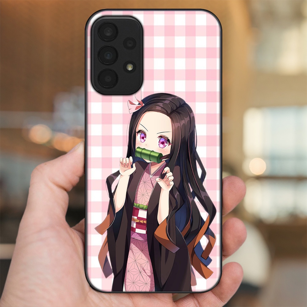 Ốp lưng Samsung A23 viền đen in hình Nezuko Kimetsu no Yaiba