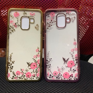 Ốp lưng samsung A6 hoa hồng đính đá