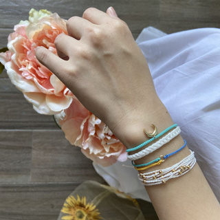 [Whiteline] Vòng Tay Braided Solid White (có size Chân)