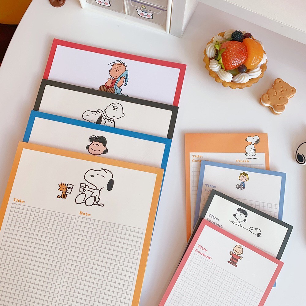 TẬP 30 GIẤY NOTE GHI CHÚ SNOOPY CARO KOREA STYLE (ảnh thật) - Tiệm nhà Chun