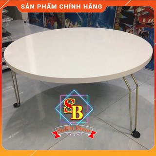Bàn tròn trắng gấp gọn 60cm 💥free ship❇️ bàn ăn bàn cafe tròn trắng cao cấp