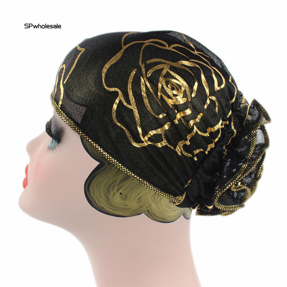 Mũ Trùm Đầu Phối Ren Hoa Thời Trang Cho Phụ Nữ Hồi Giáo