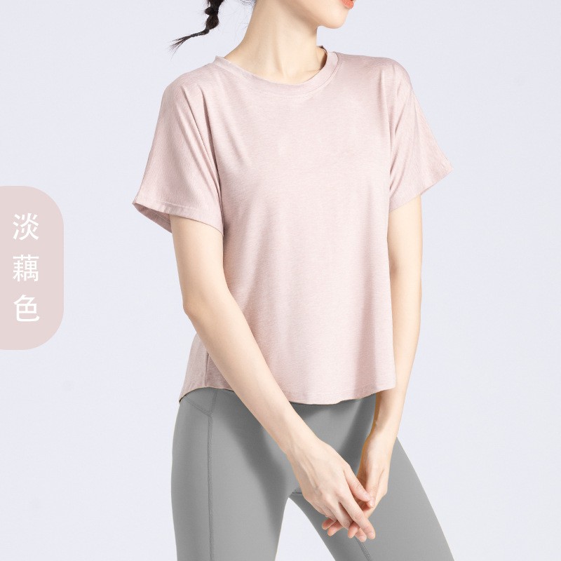 Áo Thun Tay Ngắn Dáng Rộng Thoáng Khí Nhanh Khô Thích Hợp Chạy Bộ/Tập Yoga Cho Nữ